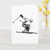 Downhill Skiing Skier  Kaart (Gele Bloem)