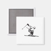 Downhill Skiing Skier  Magneet (Voorkant / Achterkant)