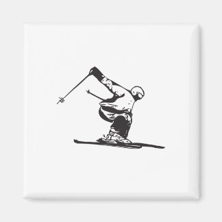 Downhill Skiing Skier  Magneet