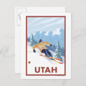 Downhill SneeuwskierUtah Briefkaart (Voorkant / Achterkant)