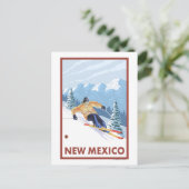 Downhill Snow SkierNew Mexico Briefkaart (Staand voorkant)