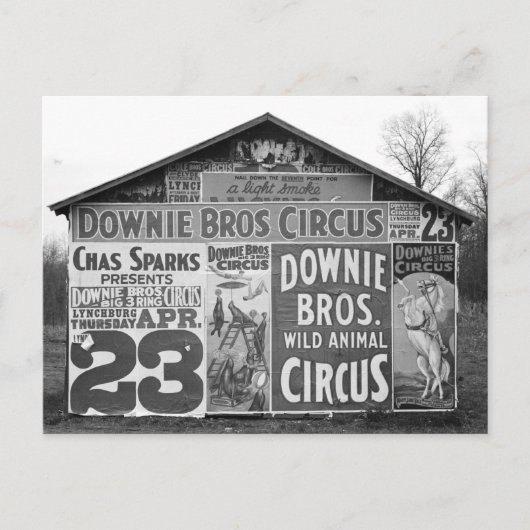 Downie Bros. Circus, 1936 Briefkaart (Voorkant)