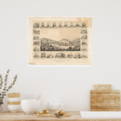 Downieville, CA Panoramic Map 1856 (0522A) Poster (Keuken)