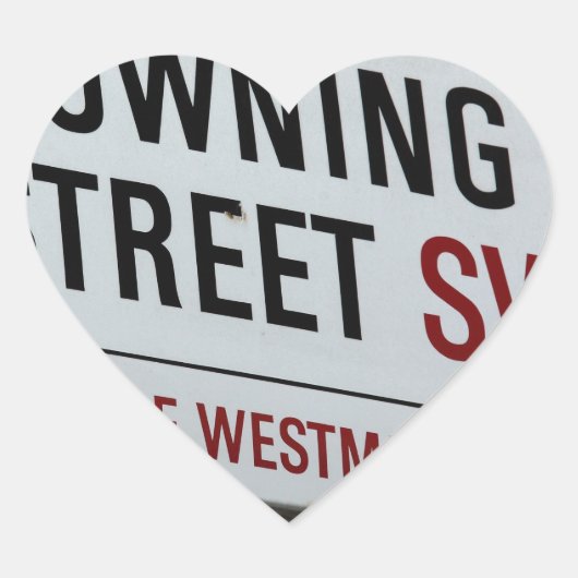 Downing Street Sign Hart Sticker (Voorkant)