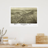 Downingtown, PA Panoramic Map - 1893 Poster (Keuken)