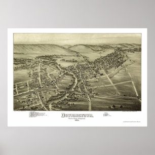 Downingtown, PA Panoramic Map - 1893 Poster