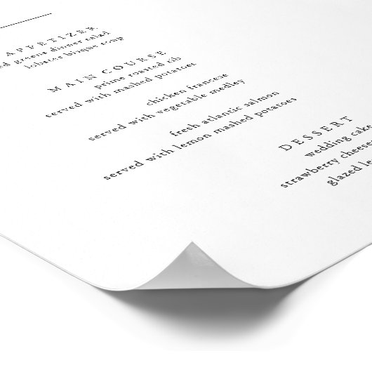Download Calligrafie Elegante Trouw Menu Kaarten Poster (Hoek)