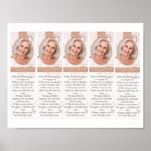 Download Floral 2x7" DIY Funeral Bladwijzer Sjablo Poster (Voorkant)