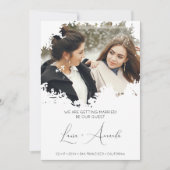 Downloadable Minimal Fancy Grunge Ink Brushstroke Save The Date (Voorkant)