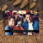 Downloadable Simple Custom Photo Groomsman BestMan Kaart