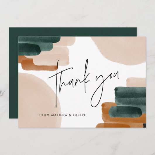 Downloadbaar Terracotta baby shower Dank u Kaart (Voorkant / Achterkant)