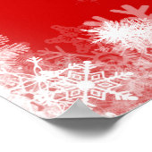 Downloadbare 60e verjaardag Sneeuwvlok Rood Welkom Poster (Hoek)
