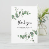 Downloadbare bruiloft Eucalyptus Dank u Kaart (Staand voorkant)