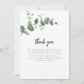 Downloadbare bruiloft Eucalyptus Dank u Kaart (Achterkant)