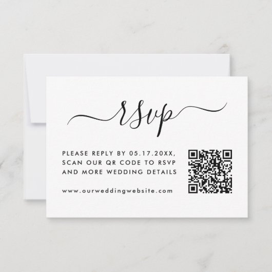 Downloadbare bruiloft RSVP met QR-code Kaart (Voorkant)