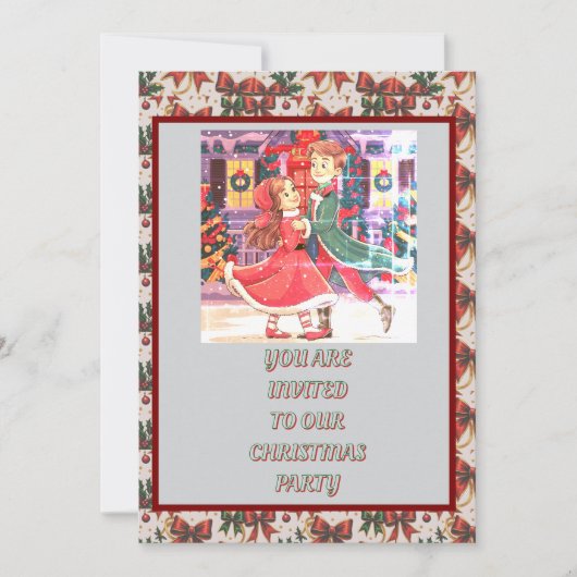 Downloadbare Christmas Party Invitation Kaart (Voorkant)