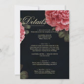 Downloadbare Delicate Rode Bloem Bruiloft Kaart (Achterkant)