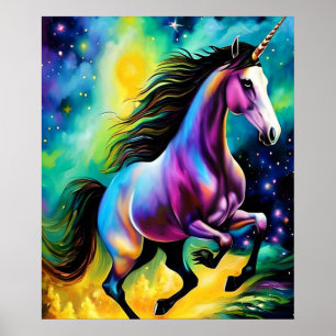 Downloadbare digitale Art Print Rainbow Unicorn