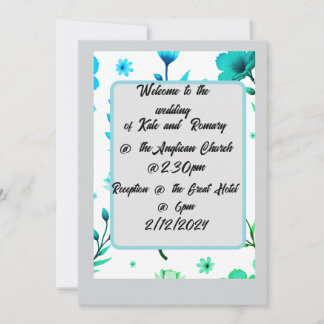 Downloadbare Floral bruiloft uitnodiging