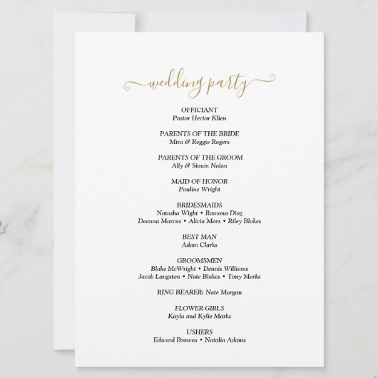 Downloadbare Gouden Glitter Calligrafie Bruiloft Kaart (Achterkant)