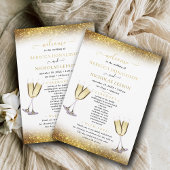 Downloadbare Gouden Glitter Calligrafie Bruiloft Kaart
