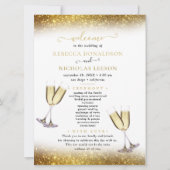 Downloadbare Gouden Glitter Calligraphy Bruiloft Kaart (Voorkant)