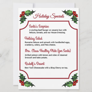 Downloadbare Holiday Specials Menu