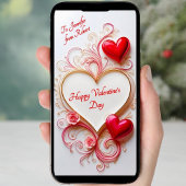 Downloadbare line art valentijn chique aangepaste feestdagenkaart