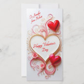 Downloadbare line art valentijn chique aangepaste feestdagenkaart (Voorkant)