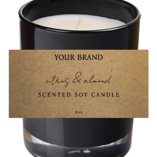 Downloadbare Modern Kraft Candle Labels Kaart