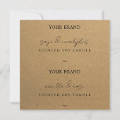 Downloadbare Modern Kraft Candle Labels Kaart (Voorkant)