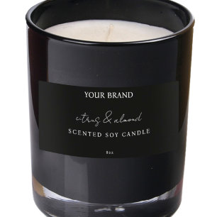 Downloadbare moderne zwarte-kaarsenlabels kaart