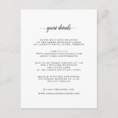 DOWNLOADBARE Navy & White Guest Details Kaart (Voorkant)