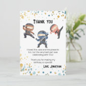 Downloadbare Ninja Verjaardag Dank u kaart (Staand voorkant)