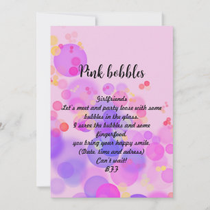 Downloadbare Roze Bubbels Uitnodiging