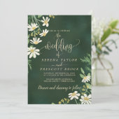 Downloadbare Sage Groene Bloemen Bruiloft Uitnodig Kaart (Staand voorkant)