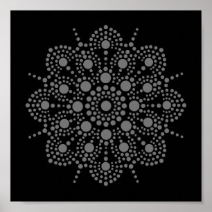 Downloadbare Unieke Abstracte Kunst Mandala Sjablo Poster