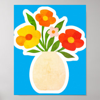 Downloadbare vintage bloemstukken wanddecoratie poster