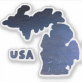 Downriver Michigan River Sticker (Voorkant)