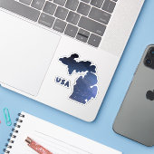 Downriver Michigan River Sticker (Laptop met iPhone)