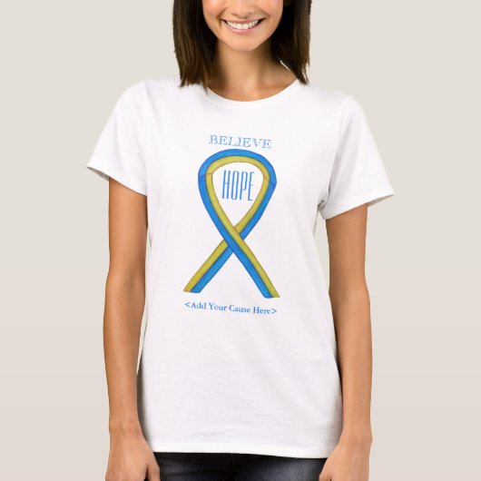 Down's Syndrome Awareness Ribbon Custom Art Shirte T-shirt (Voorkant)