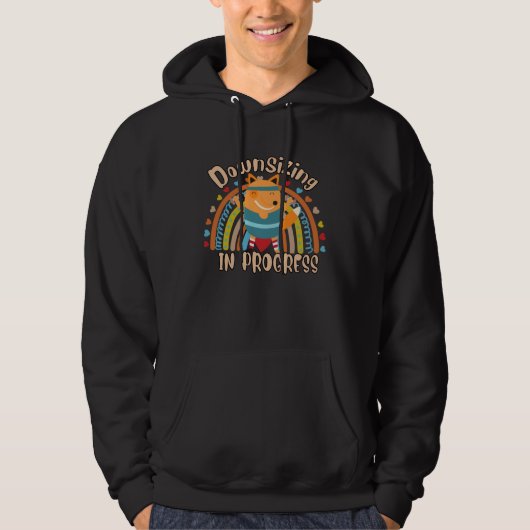 Downsizing In Progress Gym Workout Text Hoodie (Voorkant)