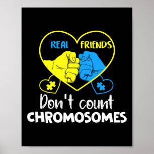 Downsyndroom Echte vrienden tellen geen chromosome Poster