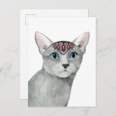 Downton Cat | Bejeweld Briefkaart (Voorkant / Achterkant)