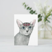 Downton Cat | Bejeweld Briefkaart (Staand voorkant)