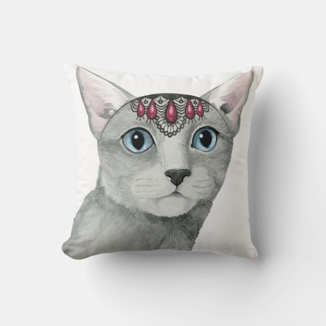 Downton Cat | Bejeweld Kussen (Voorkant)