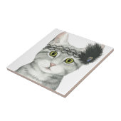 Downton Cat | Bejeweld met kant Tegeltje (Zijkant)