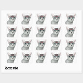 Downton Cat | Bejeweld Vierkante Sticker (Vel)