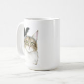 Downton Cat | Met veren verrijkt Koffiemok (Voorkant links)