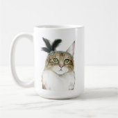 Downton Cat | Met veren verrijkt Koffiemok (Links)